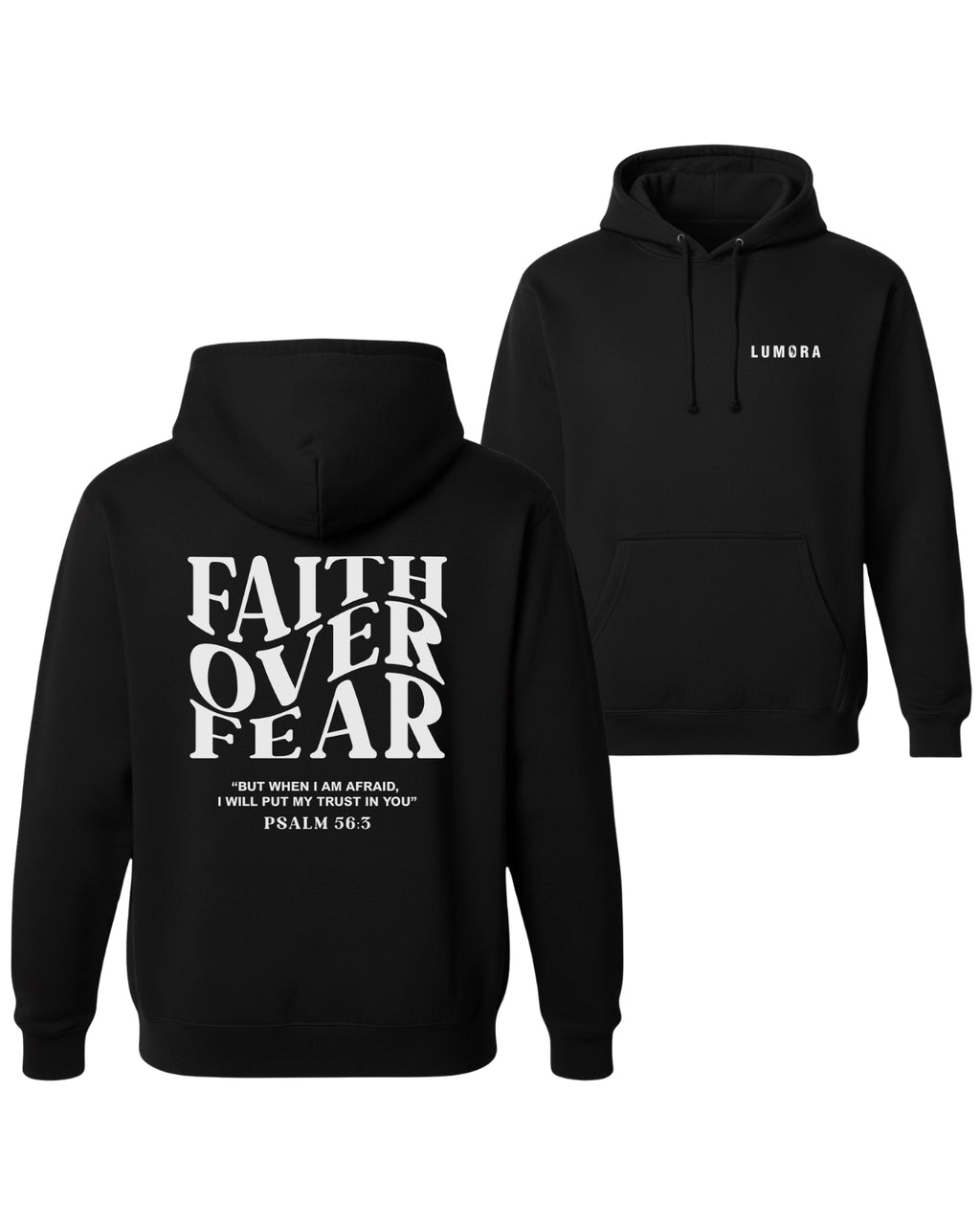 Faith Over Fear - Premium Midweight Hoodie (Black)